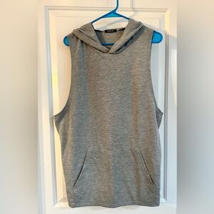 Gray Sleeveless Hoodie Shirt